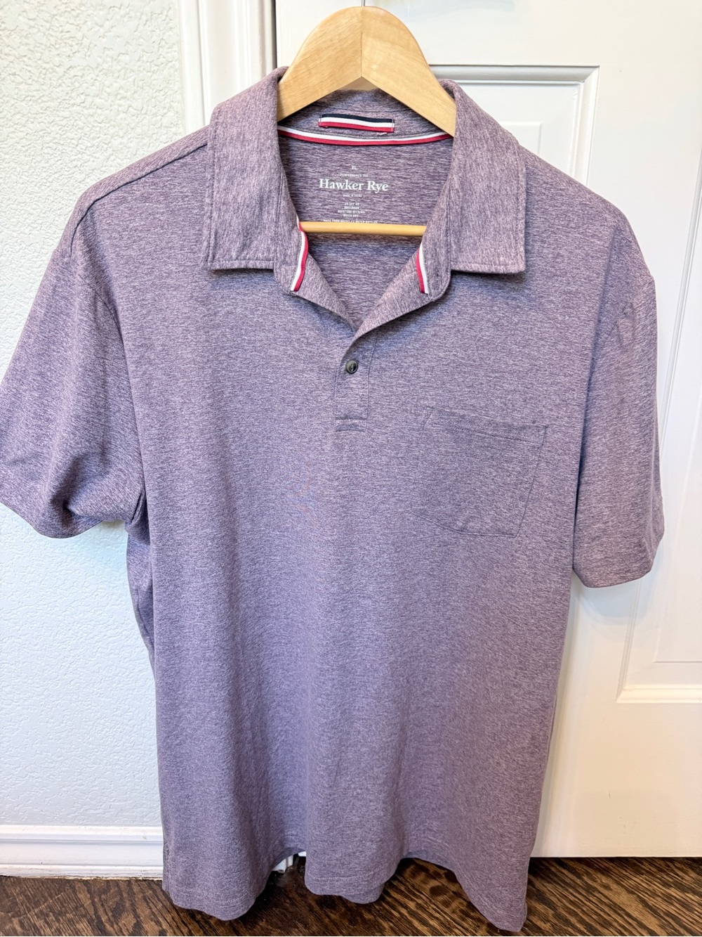 Hawker Rye Men's Purple Polo with Chest Pocket